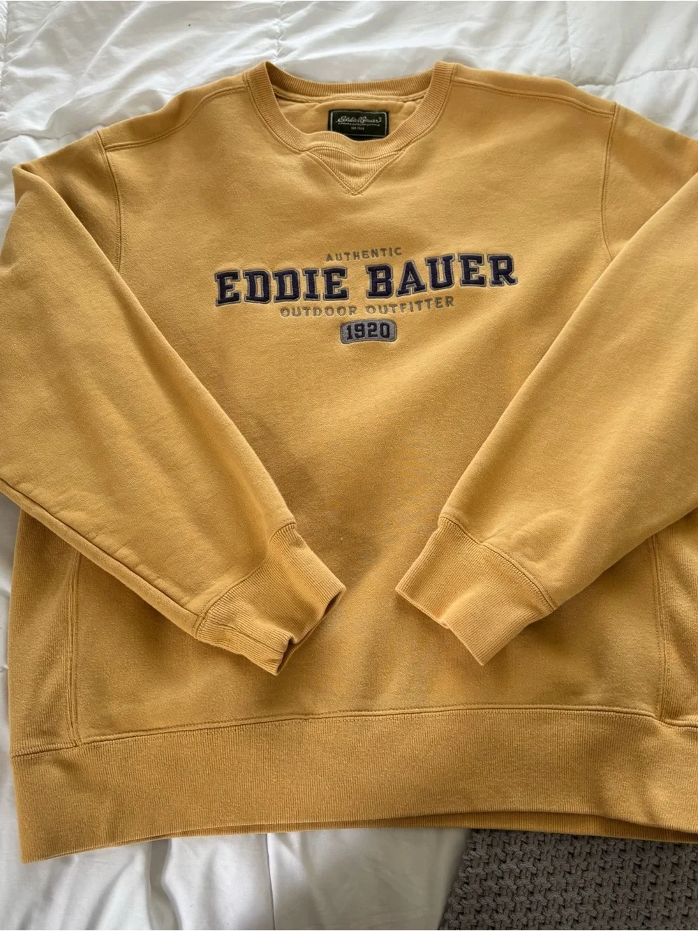 Eddie Bauer Men's Golden Yellow Crewneck Sweatshirt